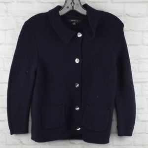 Ann Taylor navy cotton cardigan